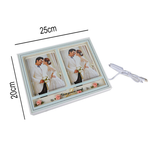 Ledli Işıklı Çift Fotoğraflı Çerçeve