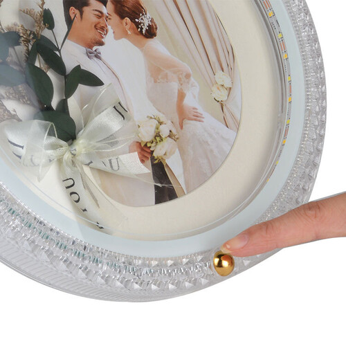Ledli Yuvarlak Çiçek Buketi Fotoğraf Çerçeve