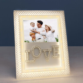 İnci Taşlı Love Kristal Fotoğraf Çerçeve