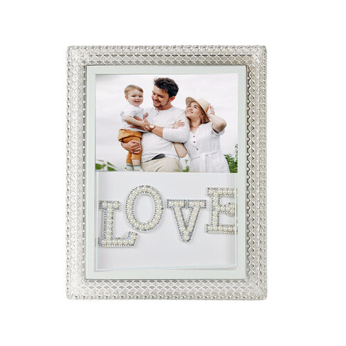 İnci Taşlı Love Kristal Fotoğraf Çerçeve