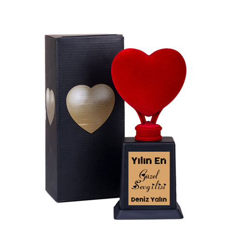 Kişiye Özel İsimli Kalpli Ödül Kupası