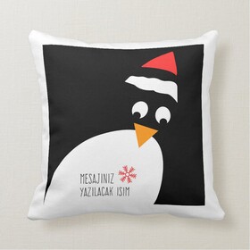 Kişiye Özel Yıl Yılbaşı Hediyesi Penguen Yastık