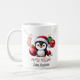 Kişiye Özel Penguenli Yılbaşı Kupası