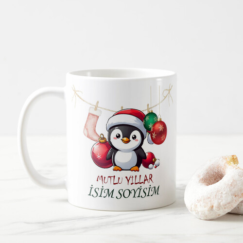 Kişiye Özel Penguenli Yılbaşı Kupası