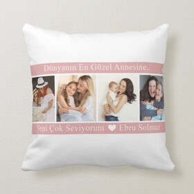 Kişiye Özel Anneye Hediye Fotoğraf Baskılı Yastık