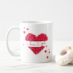 Sevgiliye Özel Pembe Kalpli Kupa Bardak