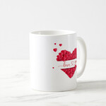 Sevgiliye Özel Pembe Kalpli Kupa Bardak