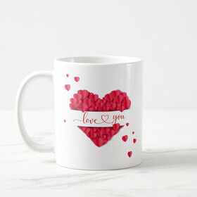 Sevgiliye Özel Pembe Kalpli Kupa Bardak