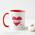 Sevgiliye Özel Pembe Kalpli Kupa Bardak