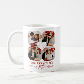 Sevgiliye Özel 4 Fotoğraflı Ve Harfli Kupa Bardak