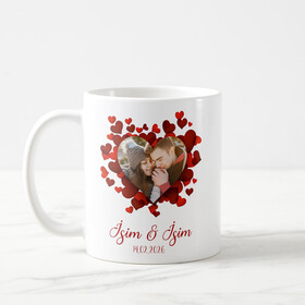 Sevgiliye Özel İsimli Ve Kalpli Kupa Bardak