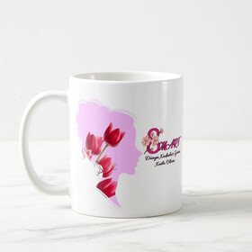 Dünya Kadınlar Gününe Özel Çiçekli Kupa