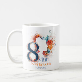 8 Mart Dünya Kadınlar Gününe Özel Çiçekli Kupa Bardak