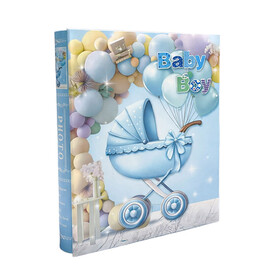 200'Lük Kutulu Kız Ve Erkek Bebek Fotoğraf Albümü - Mavi