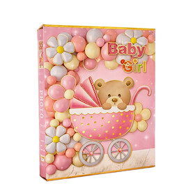 200'Lük Kutulu Kız Ve Erkek Bebek Fotoğraf Albümü - Pembe