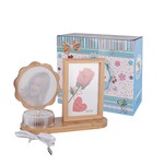 Kişiye Özel Fotoğraflı Hareketli Ahşap Ledli Papatya Çerçeve