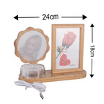 Kişiye Özel Fotoğraflı Hareketli Ahşap Ledli Papatya Çerçeve