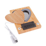 Kalpli Sihirli Ayna Ahşap Çerçeve Saat, Tarih Ve Termometre Göstergeli