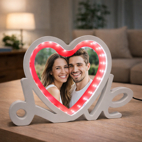 Led Işıklı Love Fotoğraflı Sihirli Ayna