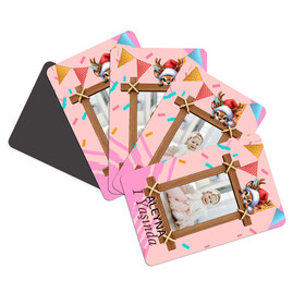 Geyikli Fotoğraflı İsimli Doğum Günü Magneti