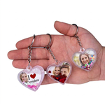 Kişiye Özel Kalpli Kar Küresi Anahtarlık