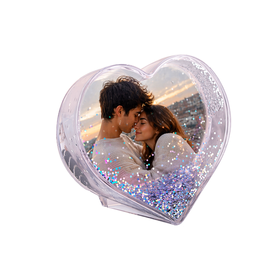 Kişiye Özel Kalpli Fotoğraflı Kar Küresi