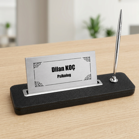 Kişiye Özel Premium Deri Masa İsimliği