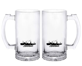 Süblimasyon Şeffaf Bira Bardağı