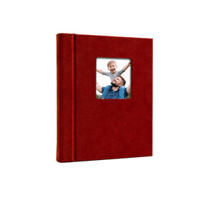 Pencereli Yapışkanlı Süet Fotoğraf Albümü 15 Yaprak - 18X23cm Bordo