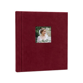 Pencereli Yapışkanlı Süet Fotoğraf Albümü 15 Yaprak - 30X37cm Bordo