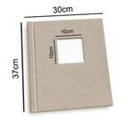 Pencereli Yapışkanlı Süet Fotoğraf Albümü 15 Yaprak - 30X37cm Krem