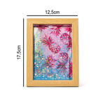 Kişiye Özel Ahşap Sulu Mavi Simli Fotoğraf Çerçevesi - 10X15cm