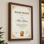 Kişiye Özel Ahşap Klasik A4 Diploma Ve Sertifika Çerçevesi