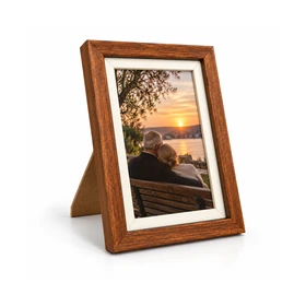 Kişiye Özel Ahşap Paspartulu Ceviz Rengi Fotoğraf Çerçevesi - 10X15cm