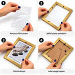 Kişiye Özel Ahşap Metalik Gold Fotoğraf Çerçevesi - 10X15cm