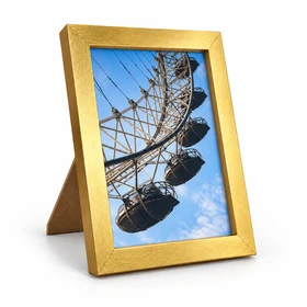 Kişiye Özel Ahşap Metalik Gold Fotoğraf Çerçevesi - 15X20cm