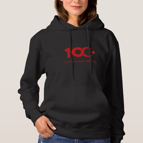 10 Adet Adet Cumhuriyetin 100. Yılı Siyah Sweatshirt