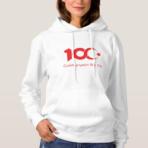 50 Adet Adet Cumhuriyetin 100. Yılı Beyaz Sweatshirt